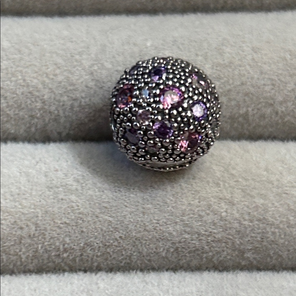 Pandora purple and silver charm